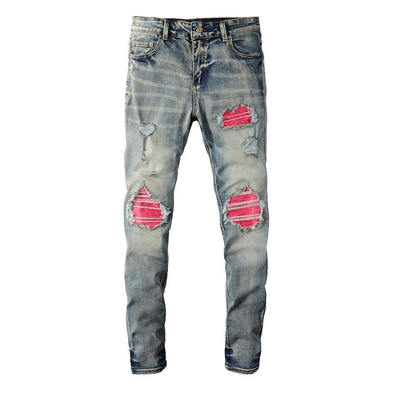 Hip Hop Streetwear Skinny Ripped Trousers Scratch Slim fit Jeans For Men  Factory Wholesale Custom High Quality Jeans Pants for Men