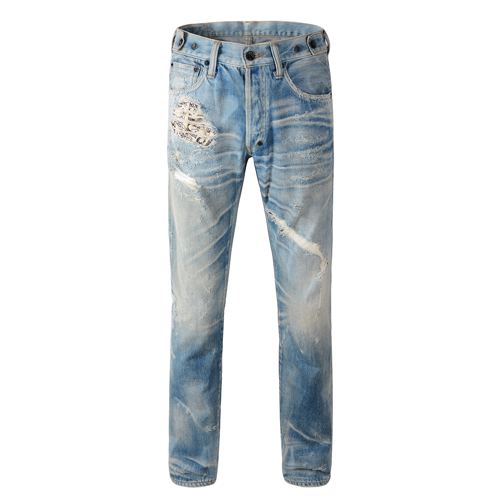 Top Quality New Style Custom Jeans Ripped Skinny Denim Men Stretchy Jeans