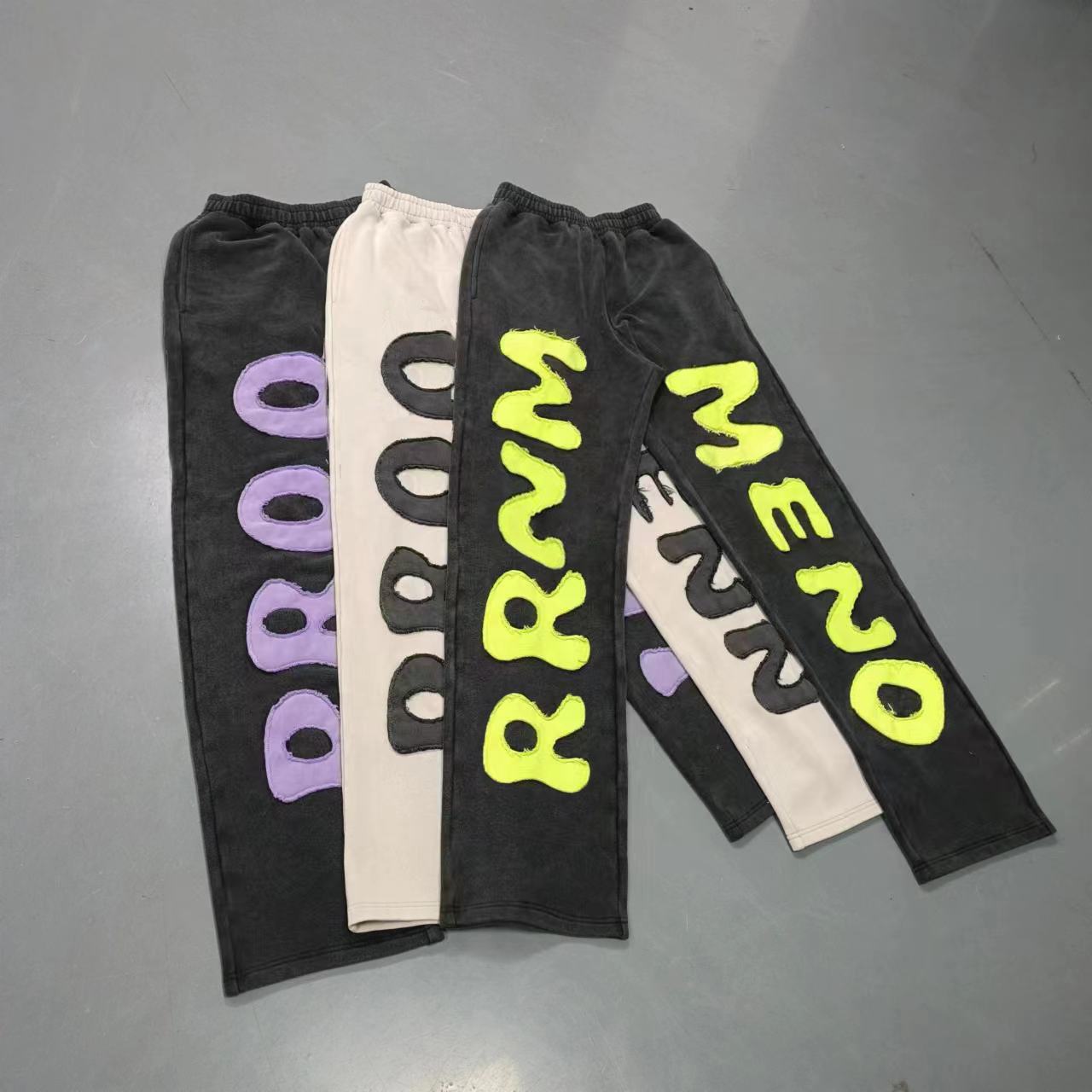 Streetwear Mens Cotton Trousers Sweatpants Custom High Quality Patchwork Plus Size Men’s Pants