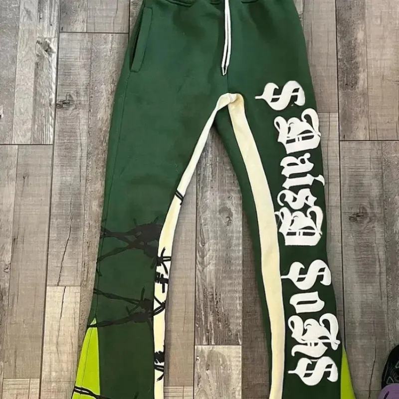 Oem Custom Printed Logo 300 400 Gsm 100% Cotton Straight Leg Sweatpants Sweat Pants For Men