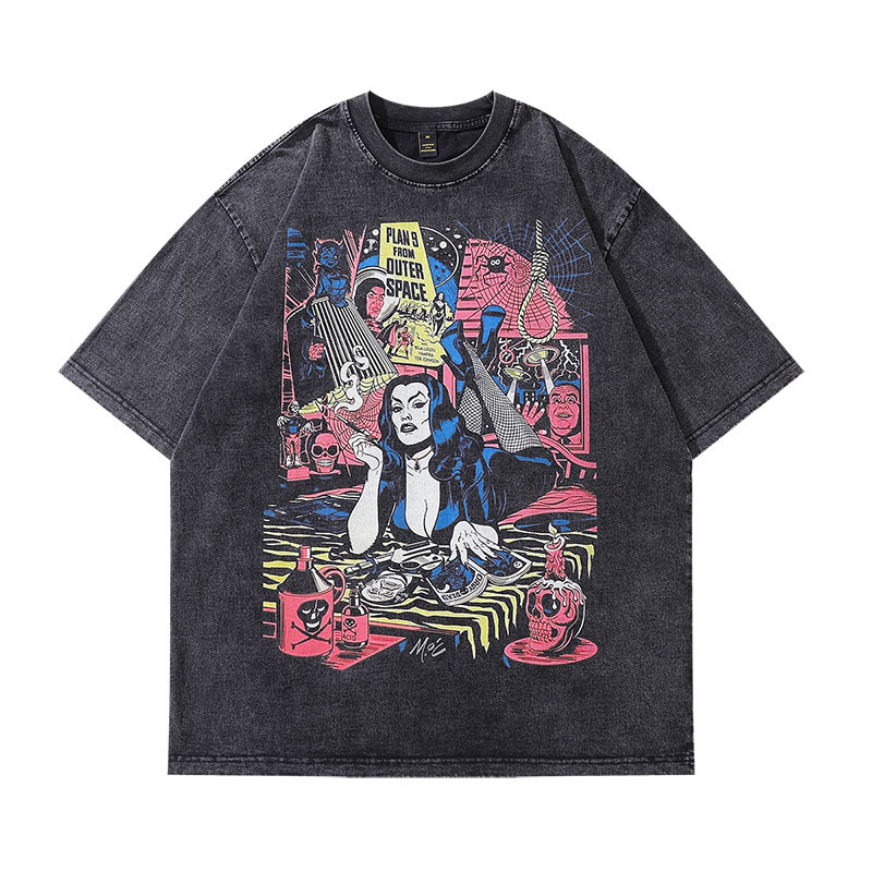 High Quality Graphic Tshirts Oversized Tee Shirt Hip Hop Vintage Custom Print T-Shirt