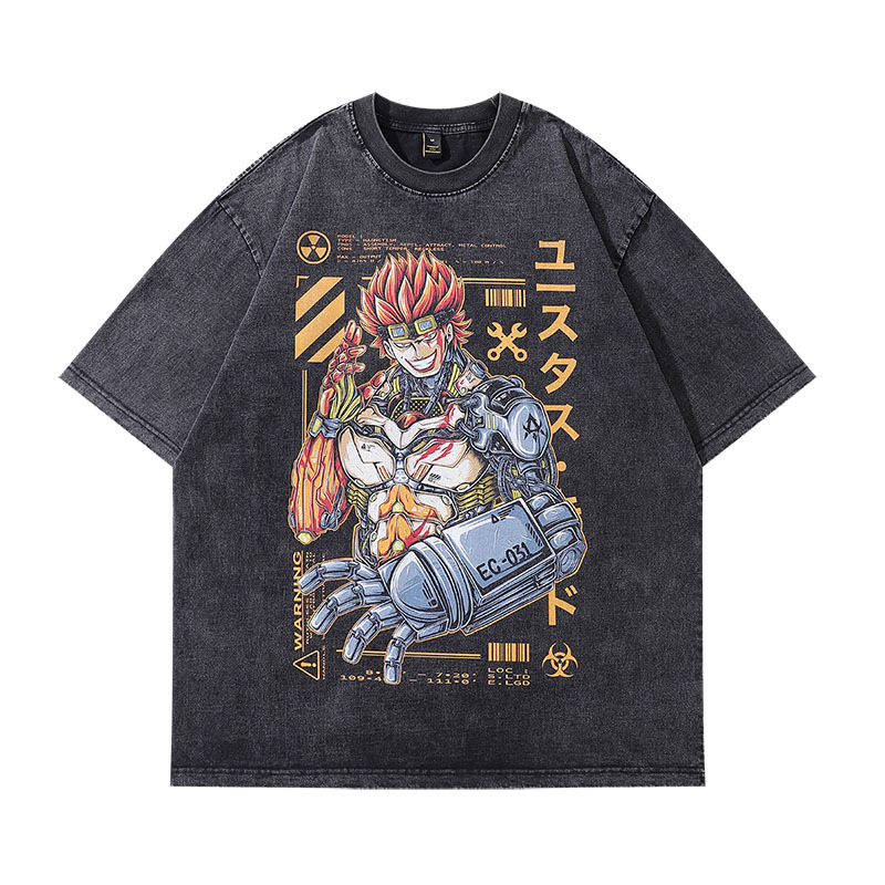 Manufacturer Sublimation Custom Logo Streetwear Vintage Streetwear Men Acid Washed T Shirt