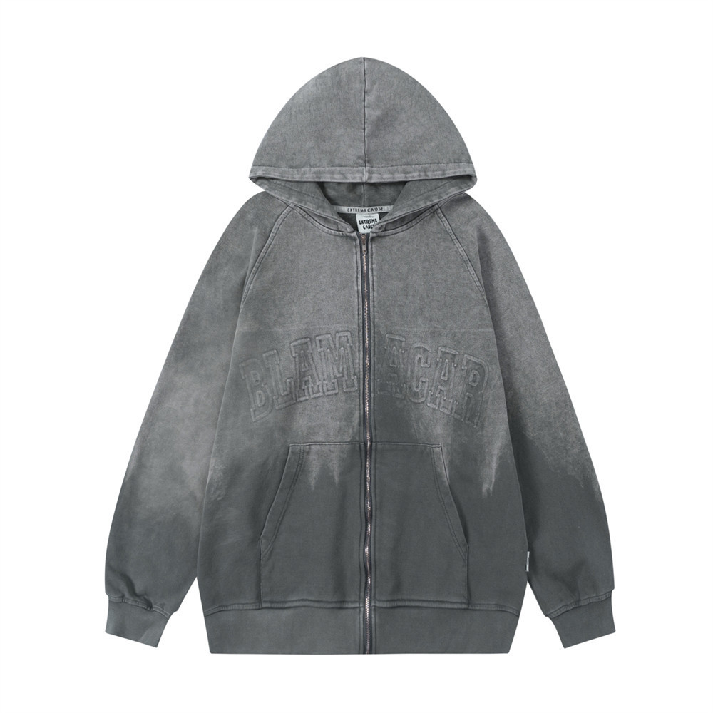 Custom LOGO distressed wholesale hoodies oversized stone vintage washed hoodie