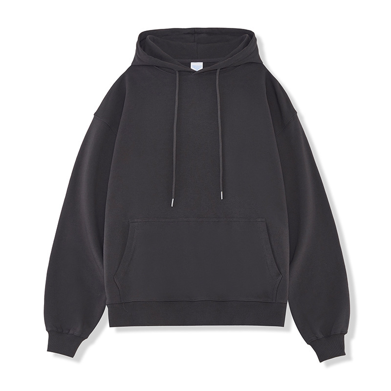 Supplier Wholesale  Custom Logo Plain Black Hooded Sweatshirt Oversize Heavyweight Hoodie