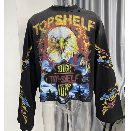 Custom 100% Cotton 300 GSM Double Layer Sleeve High Quality DTG Printing Men Oversize T-shirts OEM Service