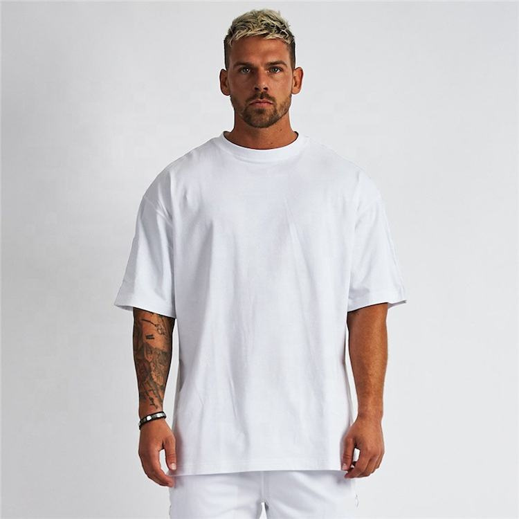 custom heavyweight graphic silk screen print t shirt men tees 260 gsm 100% cotton DTG printing tshirts